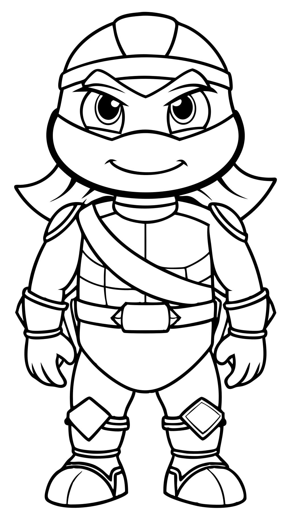 Tmnt Girl Nninja Tortuga para colorear